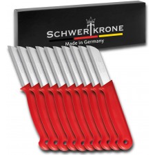 Schwertkrone Zestaw 10 noży do warzyw noży kuchennych noży do obierania ze stali nierdzewnej – Niemcy nierdzewnej długość całkowita 16 cm ostrze 6 cm czerwone - B073T5JRNH
